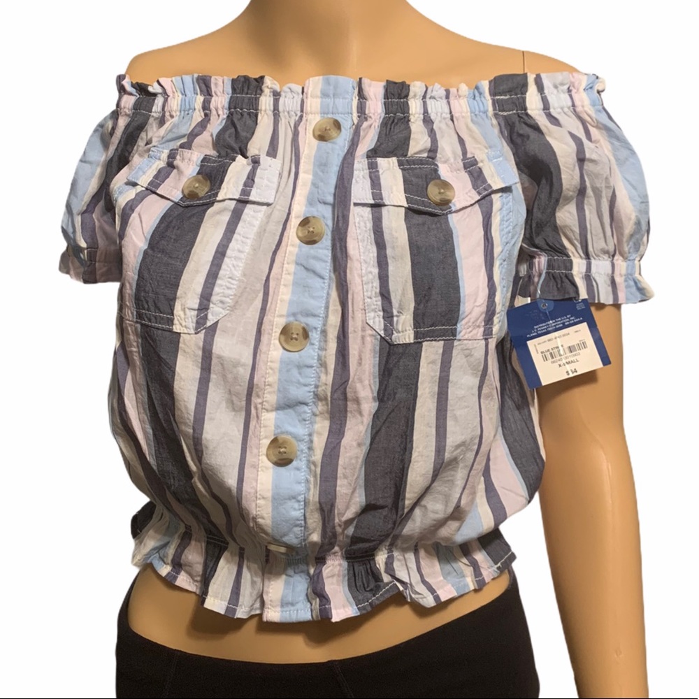 NWT Arizona Jean Co Off the Shoulder Crop Top